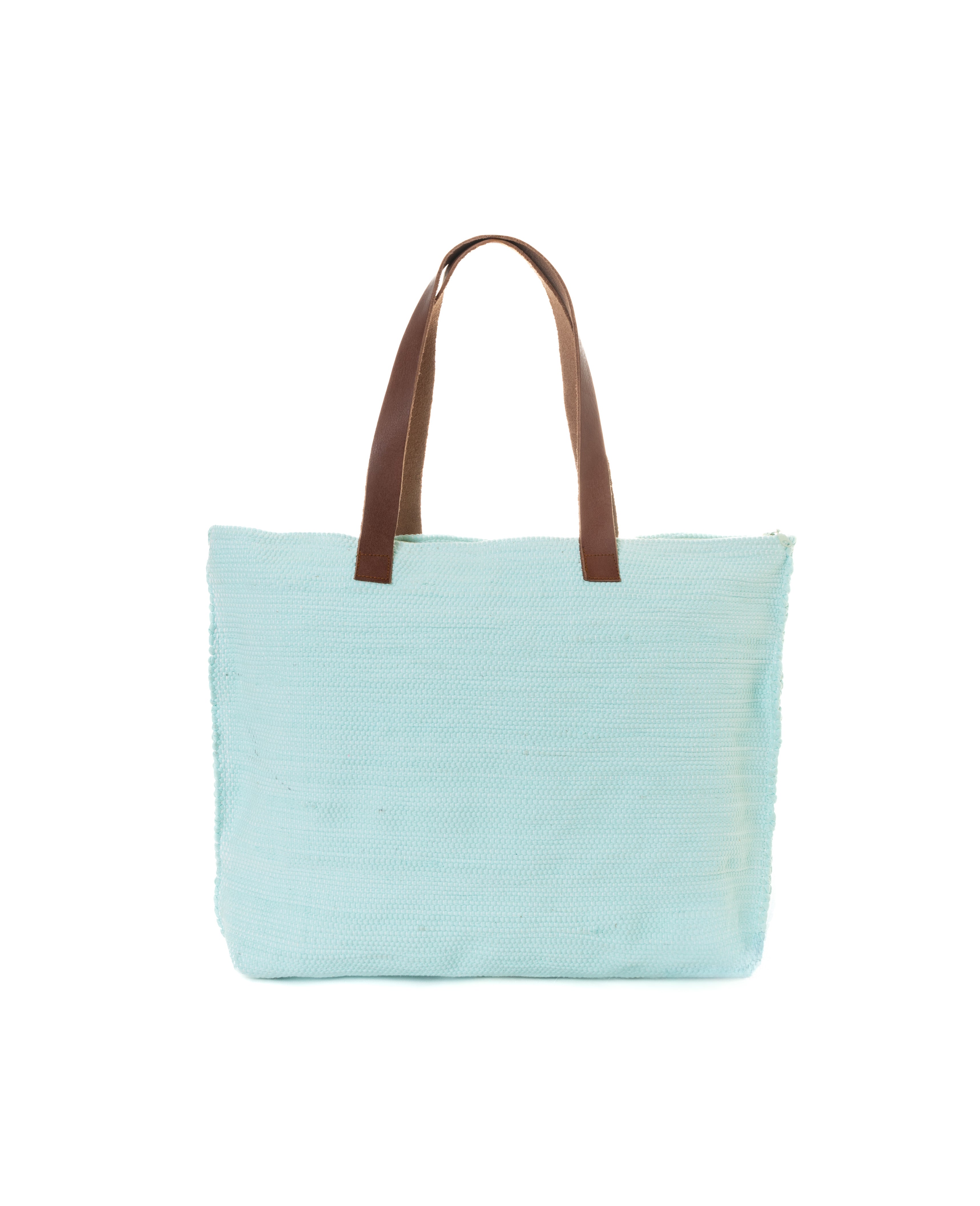 Aqua Blue Beach Girls Pom-Pom Tote