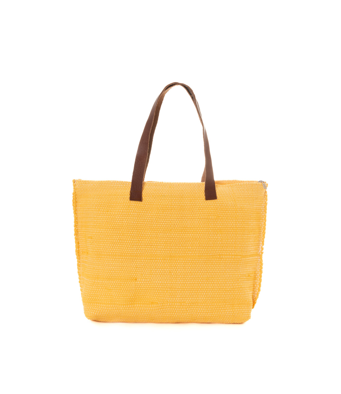 Mustard Yellow Beach Girls Pom-Pom Tote