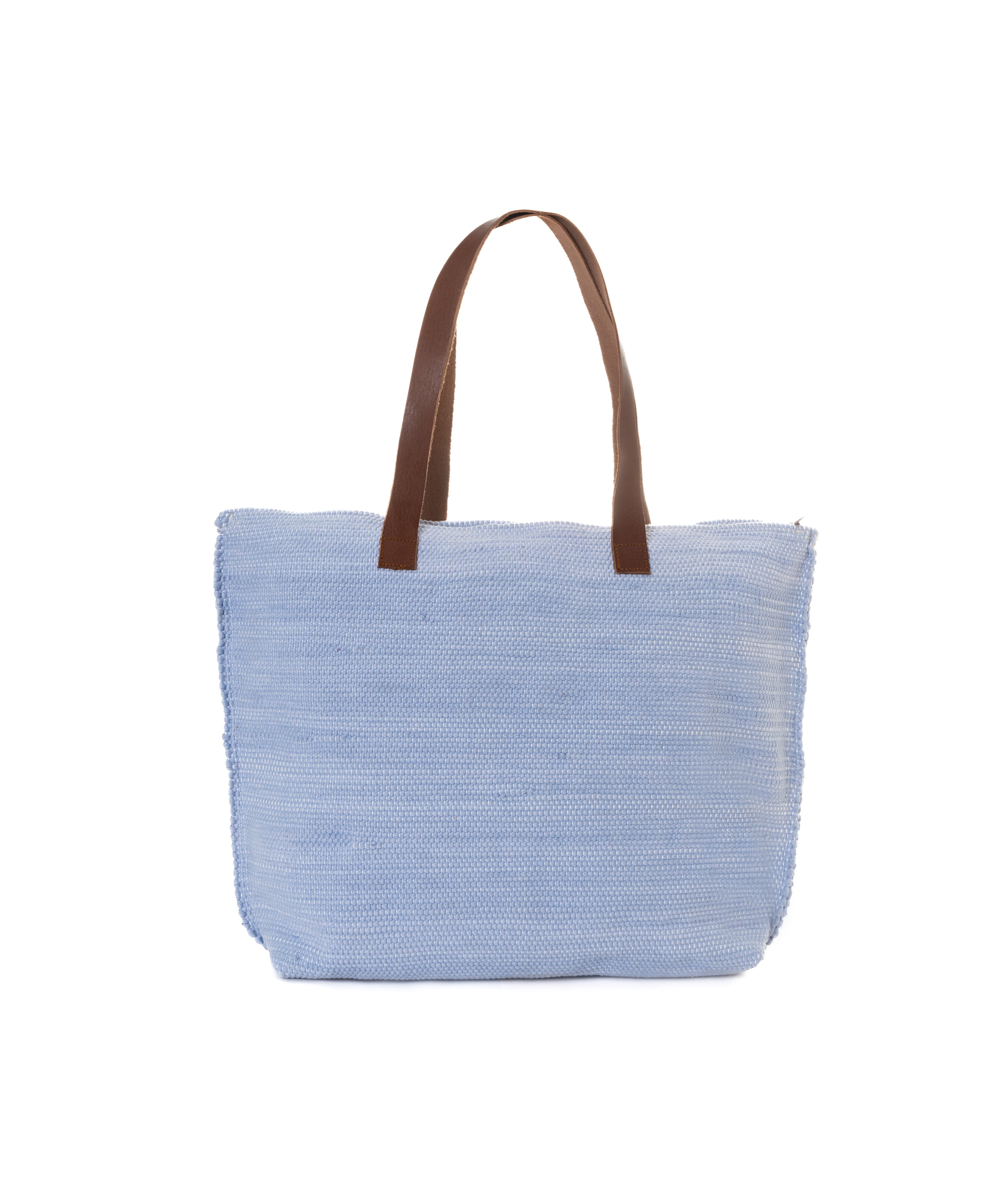 Periwinkle Blue Beach Girls Pom-Pom Tote