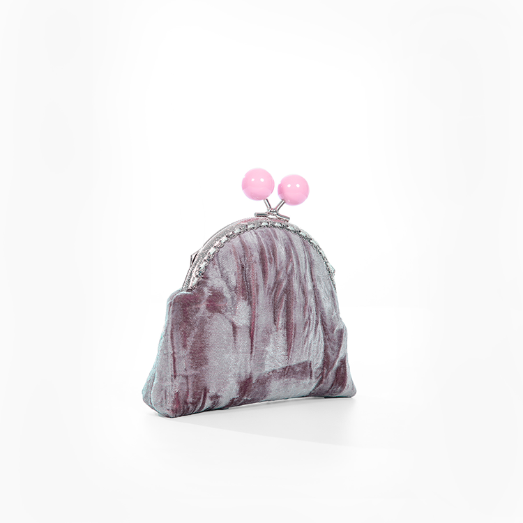 Blush Velvet Kiss-Lock Coin Purse