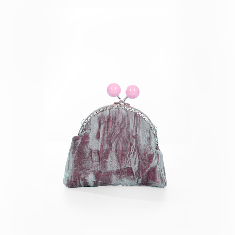 Blush Velvet Kiss-Lock Coin Purse