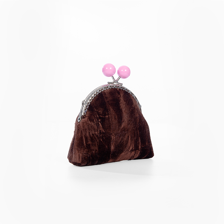 Chocolate Velvet Kiss-Lock Coin Purse