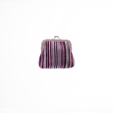 Berry Stripe Kiss-Lock Coin Purse