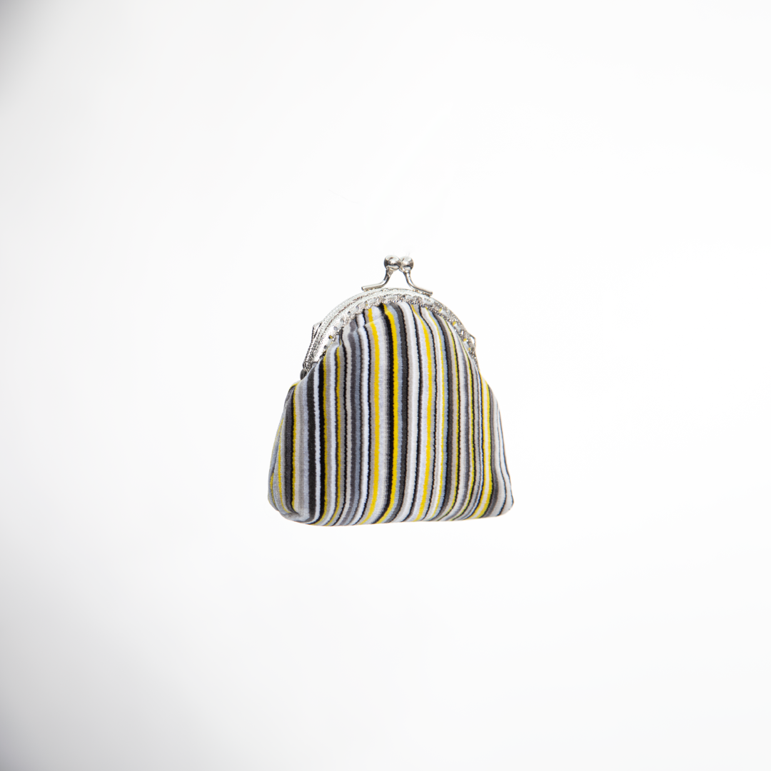 Citrus Stripe Kiss-Lock Coin Purse
