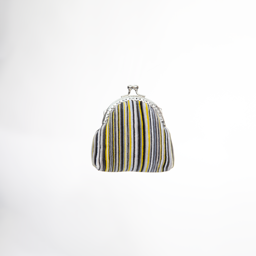 Citrus Stripe Kiss-Lock Coin Purse