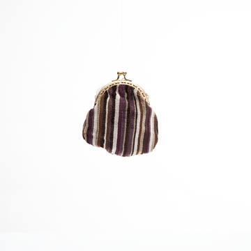 Mocha Plum Stripe Kiss-Lock Coin Purse