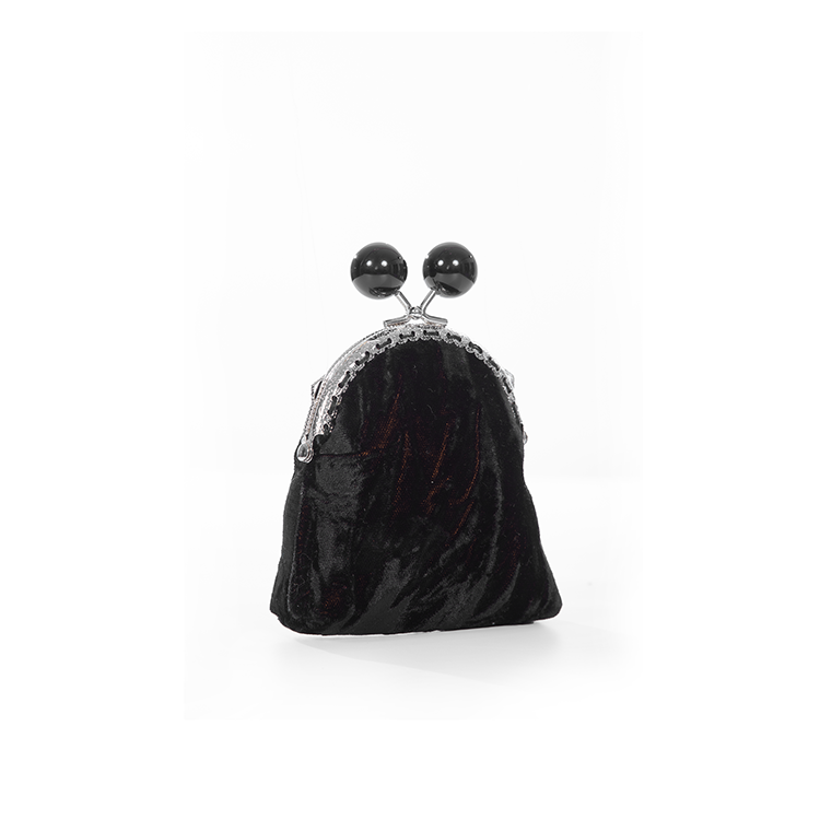 Midnight Velvet Kiss-Lock Coin Purse