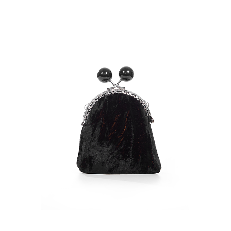 Midnight Velvet Kiss-Lock Coin Purse