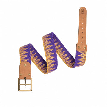 Rugzy Handmade Woven Belt – Purple & Mustard