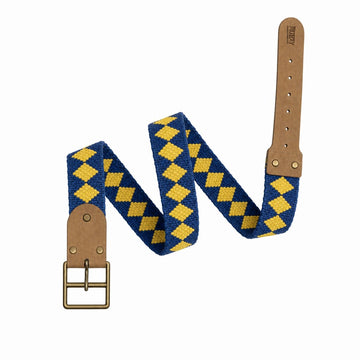 Rugzy Handmade Woven Belt – Blue & Yellow