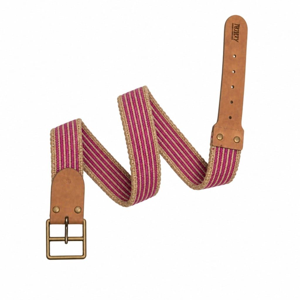 Rugzy Woven Belt – Pink & Natural