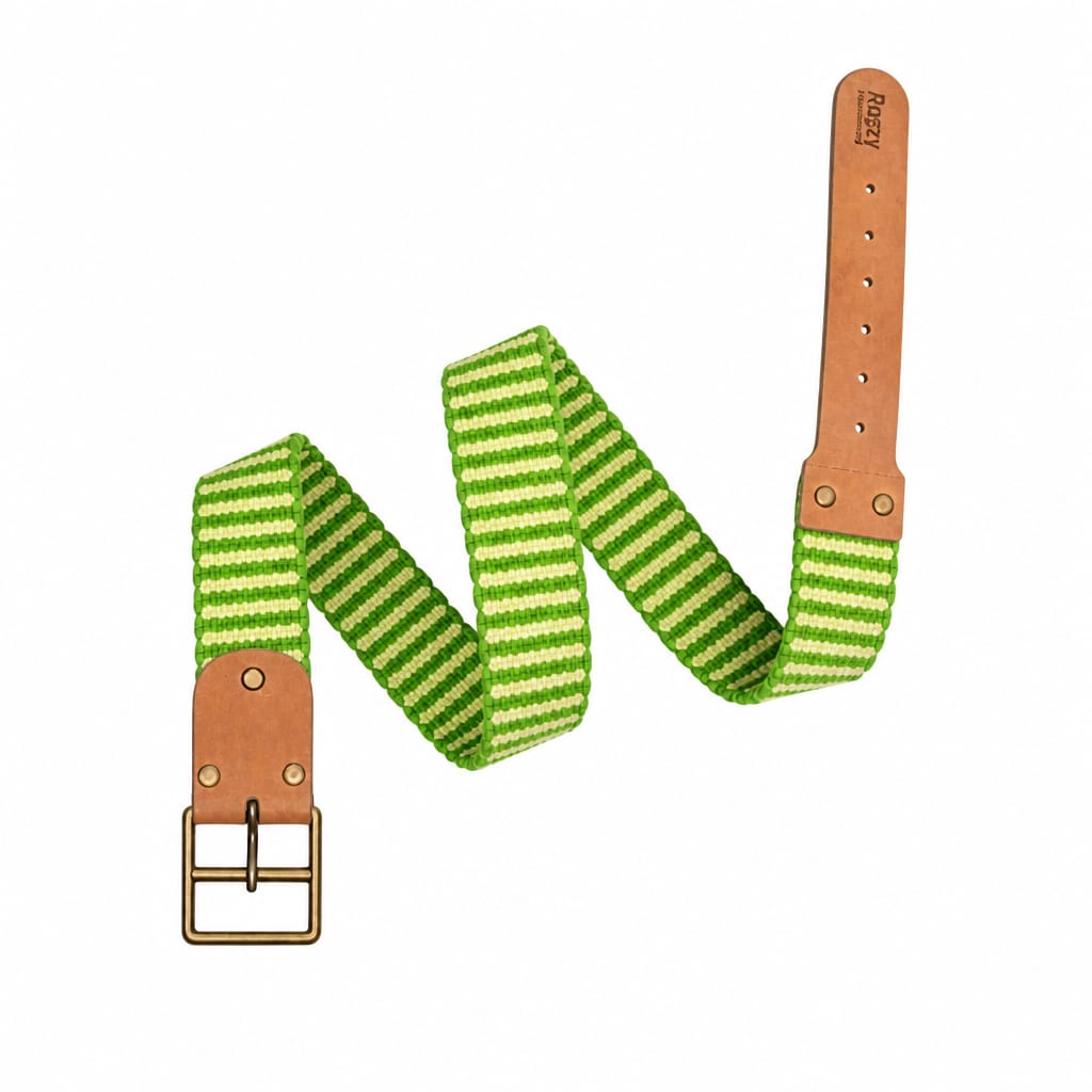 Rugzy Handwoven Belt – Green & Lime