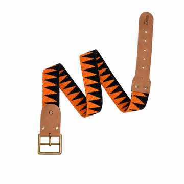 Rugzy Handmade Woven Belt – Orange & Black