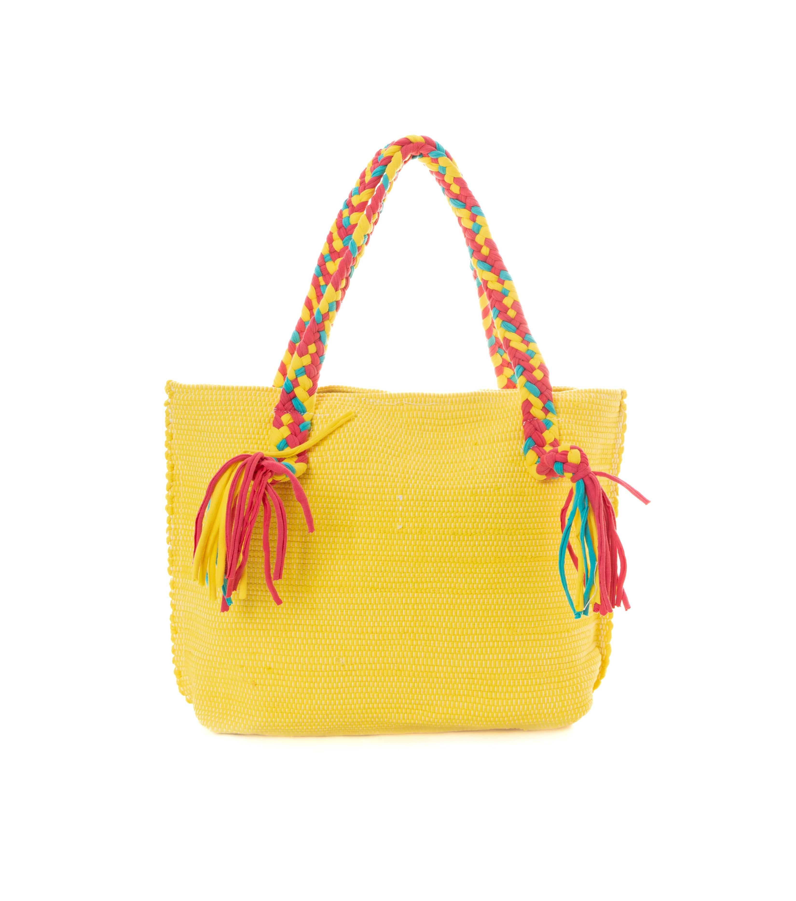 Yellow Ruffled Flower Sequin Beach Tote