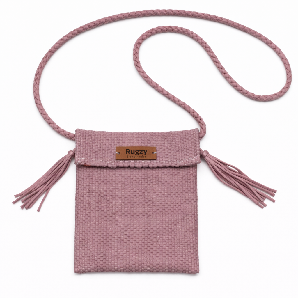 Hand-Loomed Crossbody Bag — Dusty Rose