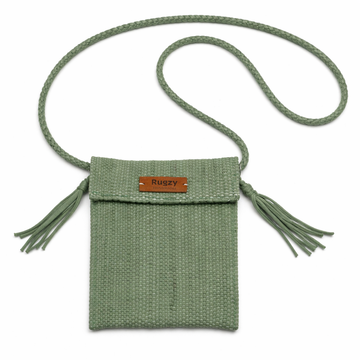 Hand-Loomed Crossbody Bag — Sage Green