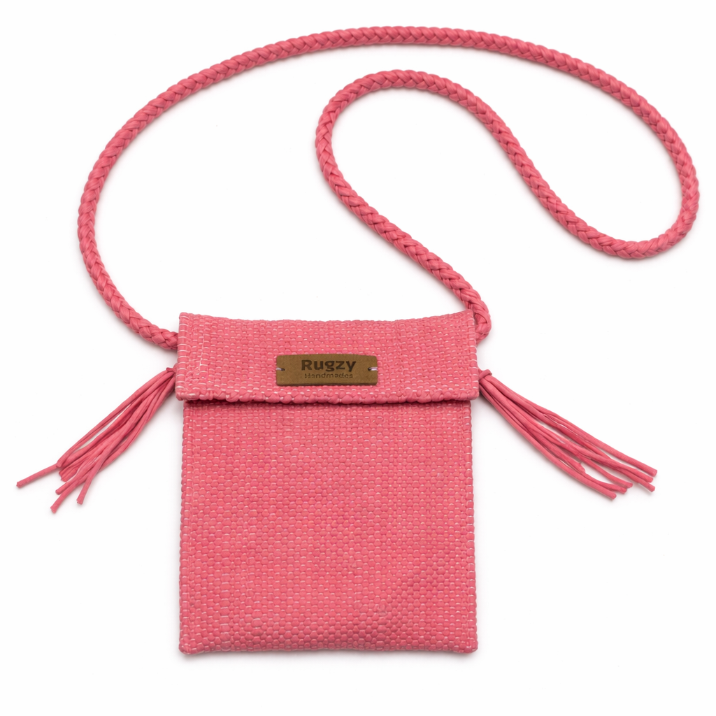 Hand-Loomed Crossbody Bag — Rose Pink