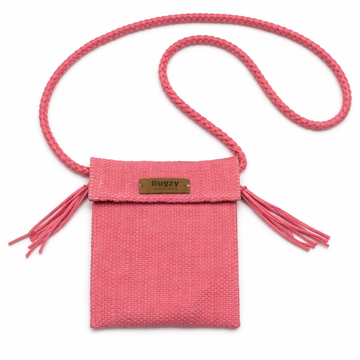 Hand-Loomed Crossbody Bag — Rose Pink