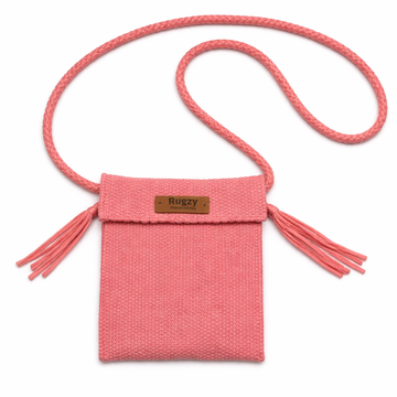 Hand-Loomed Crossbody Bag — Coral