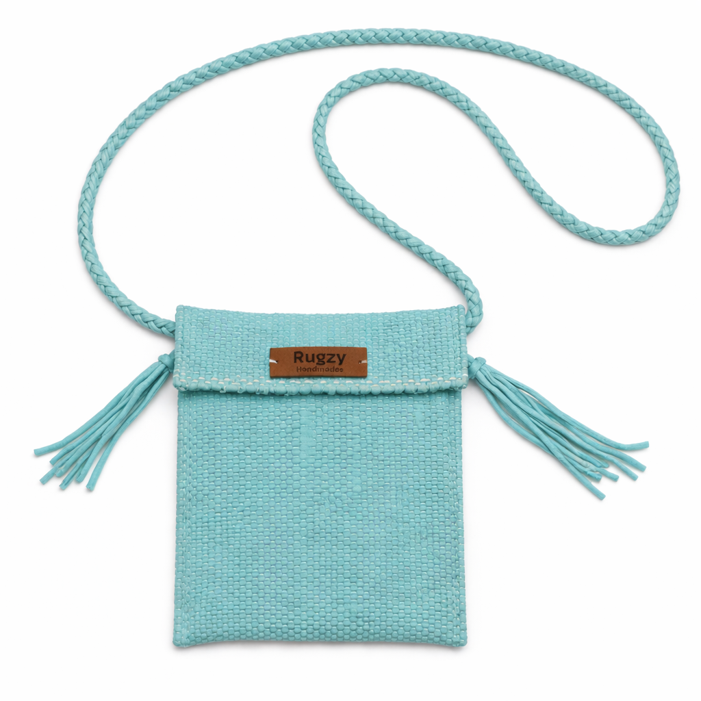 Hand-Loomed Crossbody Bag — Turquoise