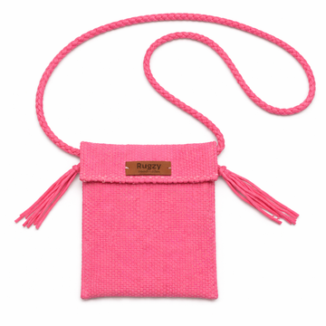 Hand-Loomed Crossbody Bag — Fuchsia