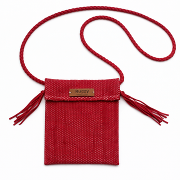 Hand-Loomed Crossbody Bag — Cherry Red