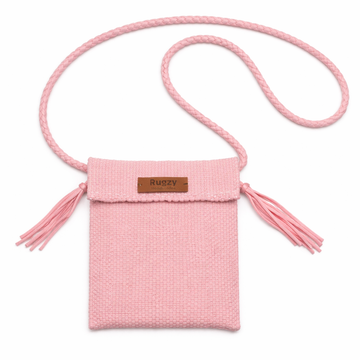 Hand-Loomed Crossbody Bag — Baby Pink