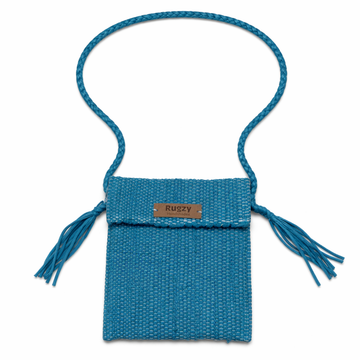 Hand-Loomed Crossbody Bag — Ocean Teal