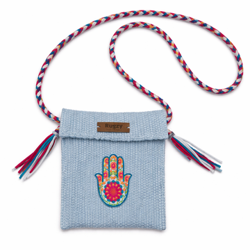 Hand-Loomed Crossbody Bag — Hamsa | Boho Multicolor