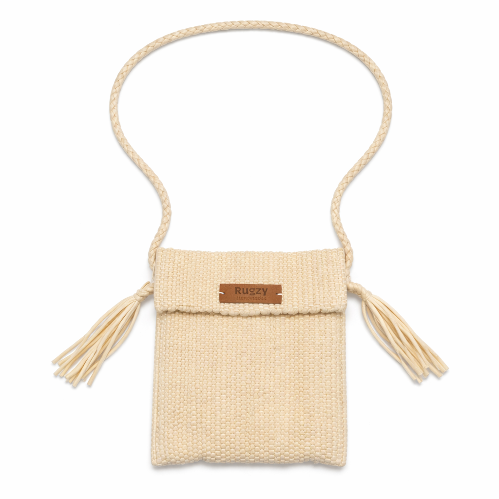 Hand-Loomed Crossbody Bag — Natural Cream