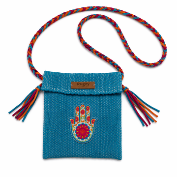 Hand-Loomed Crossbody Bag — Hamsa | Turquoise